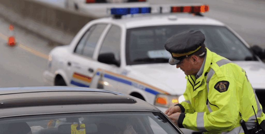 RCMP officer conducting roadside stop