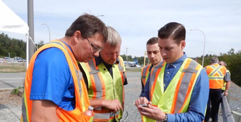 group of workers at construction site