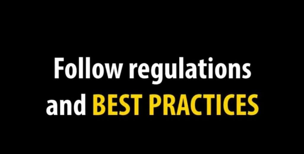 follow regulations and best practices graphic