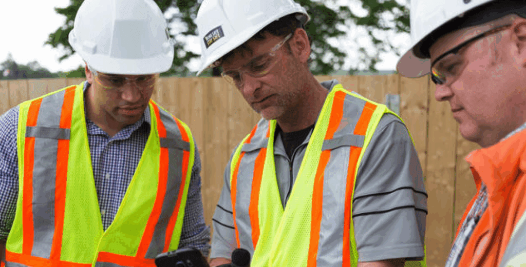 group wearing safety gear